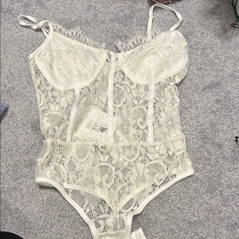 Lace Bodysuit with Spaghetti Straps